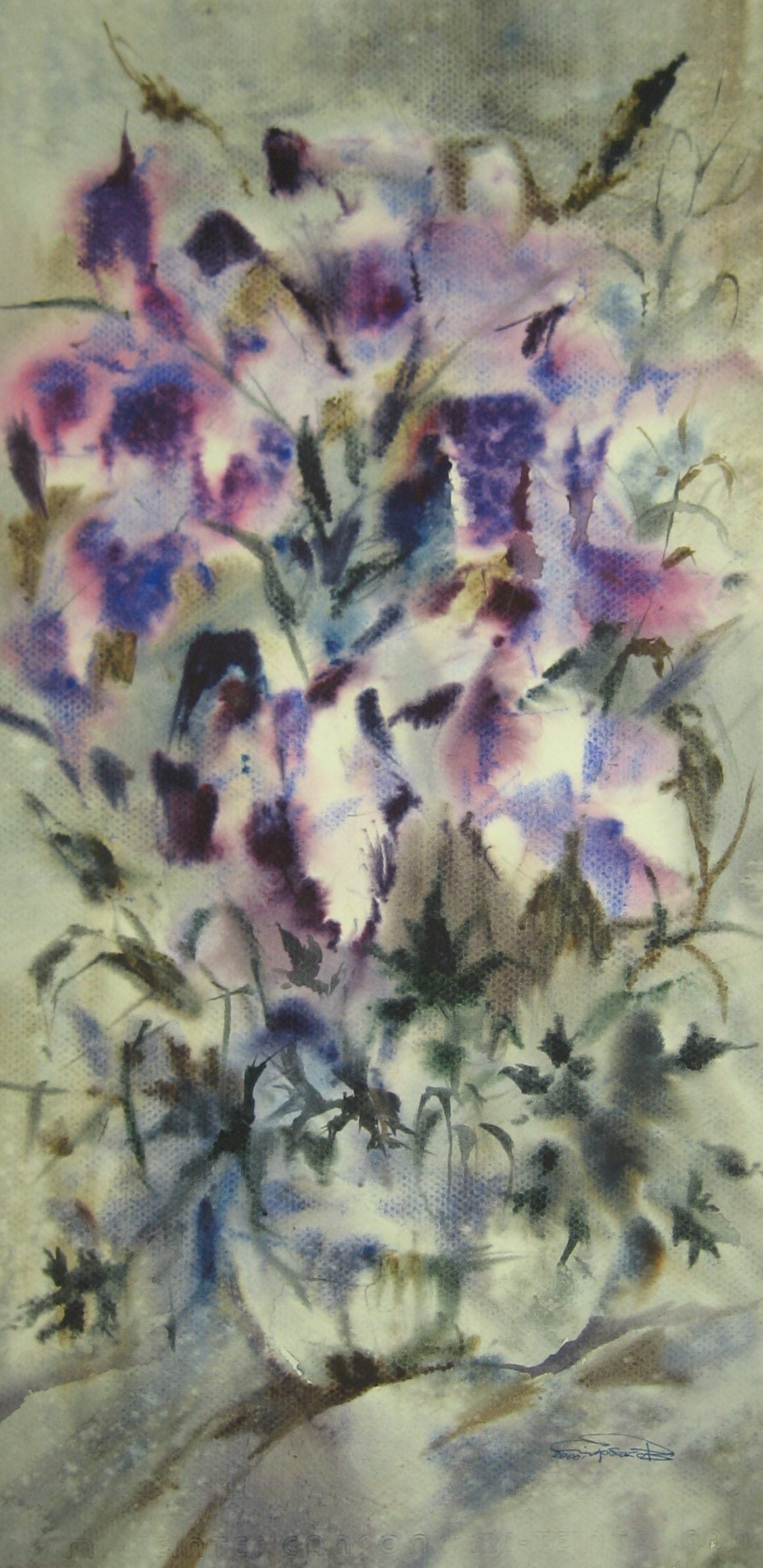 Irises — watercolour by Serhii Shcherbakov