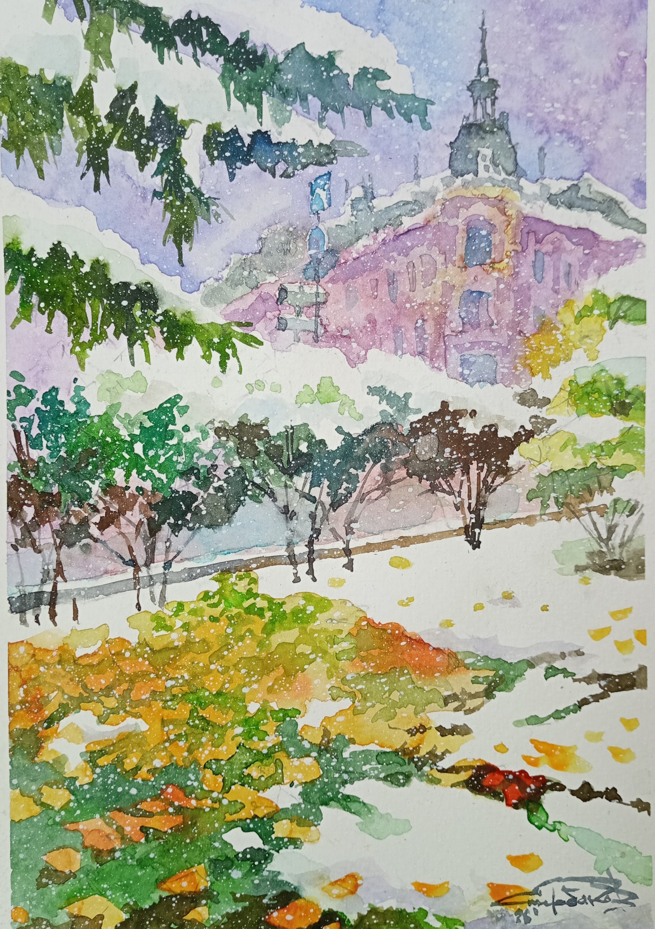 Kyiv No. 41 — watercolour by Serhii Shcherbakov