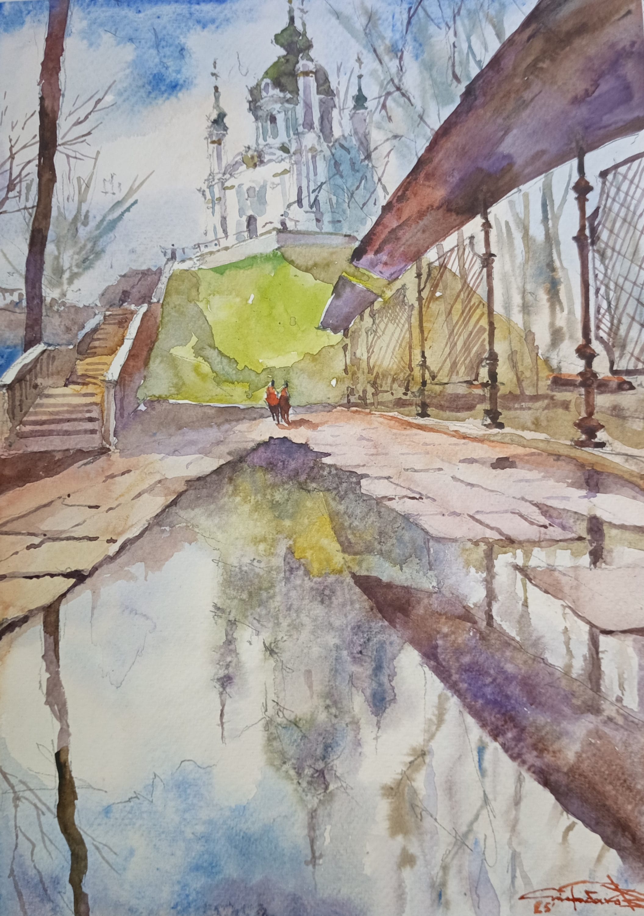 Kyiv No. 16 — watercolour by Serhii Shcherbakov