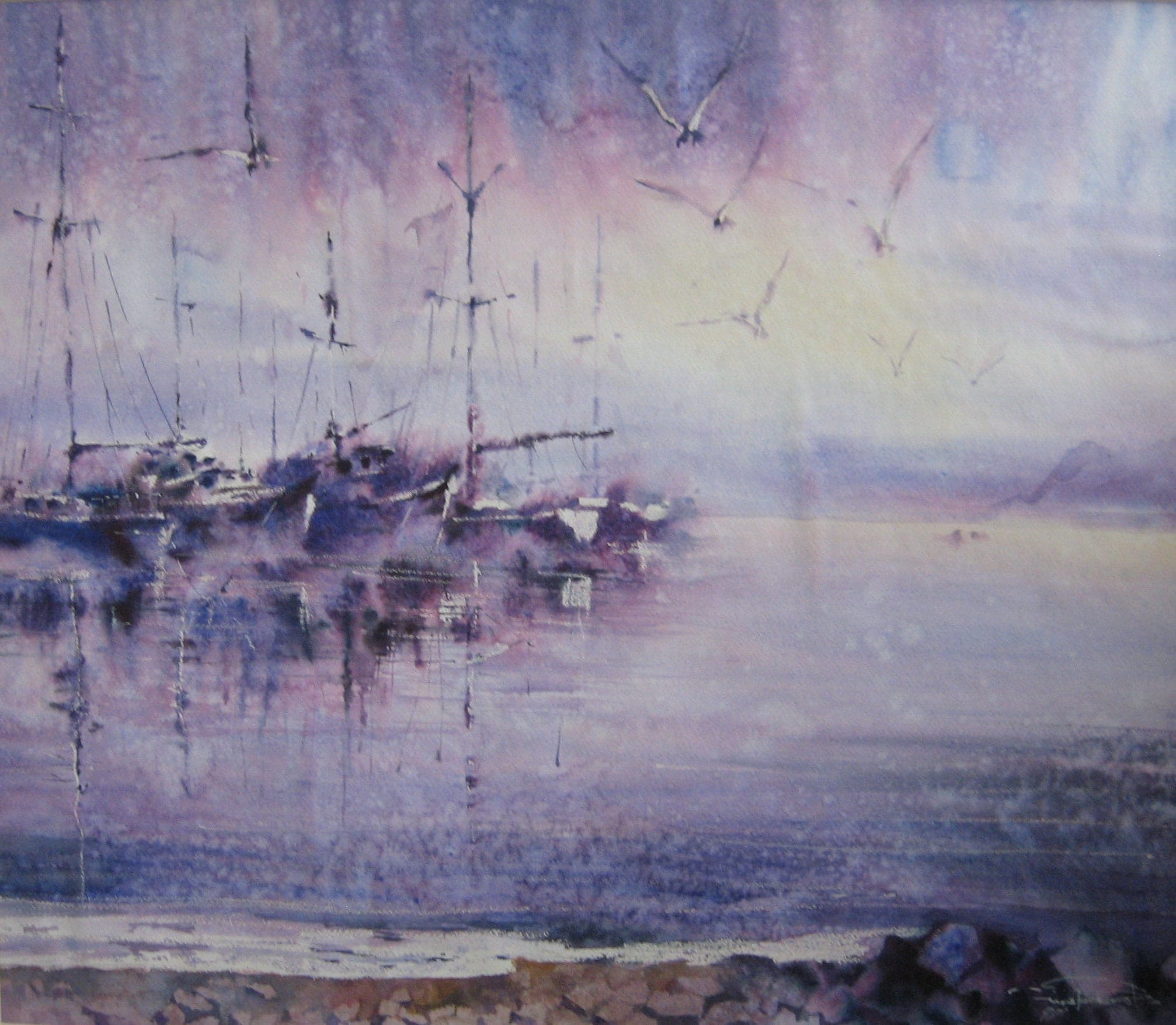 Cry of the Seagulls — watercolour by Serhii Shcherbakov