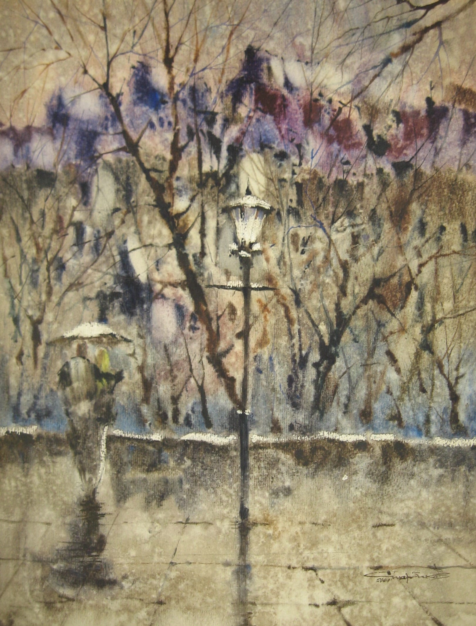 The Stroll — watercolour by Serhii Shcherbakov