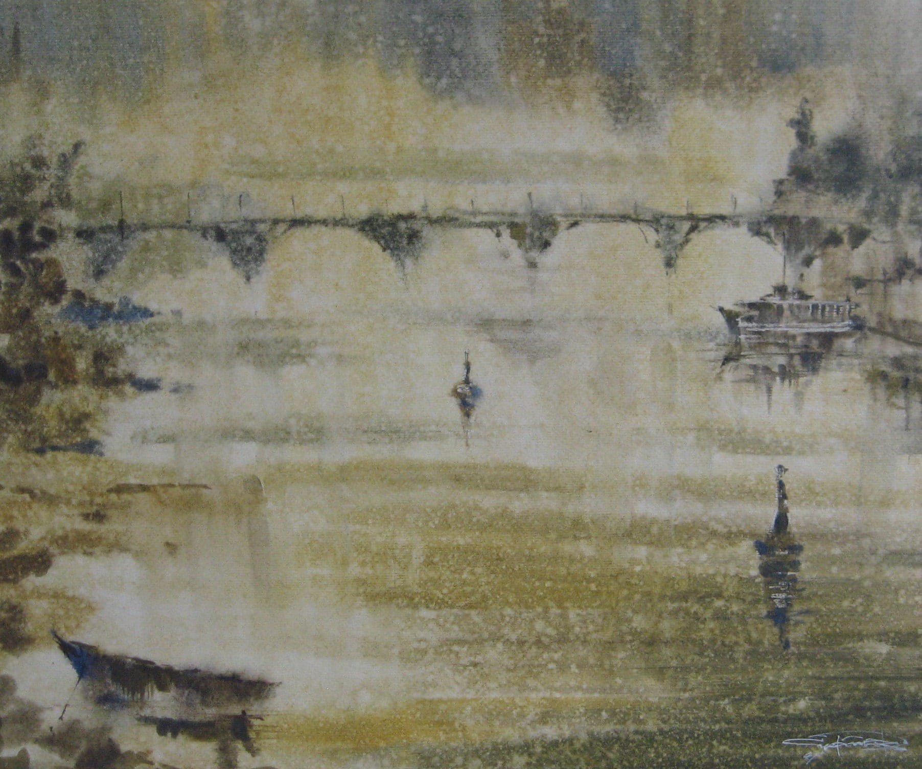 Dnieper — watercolour by Serhii Shcherbakov