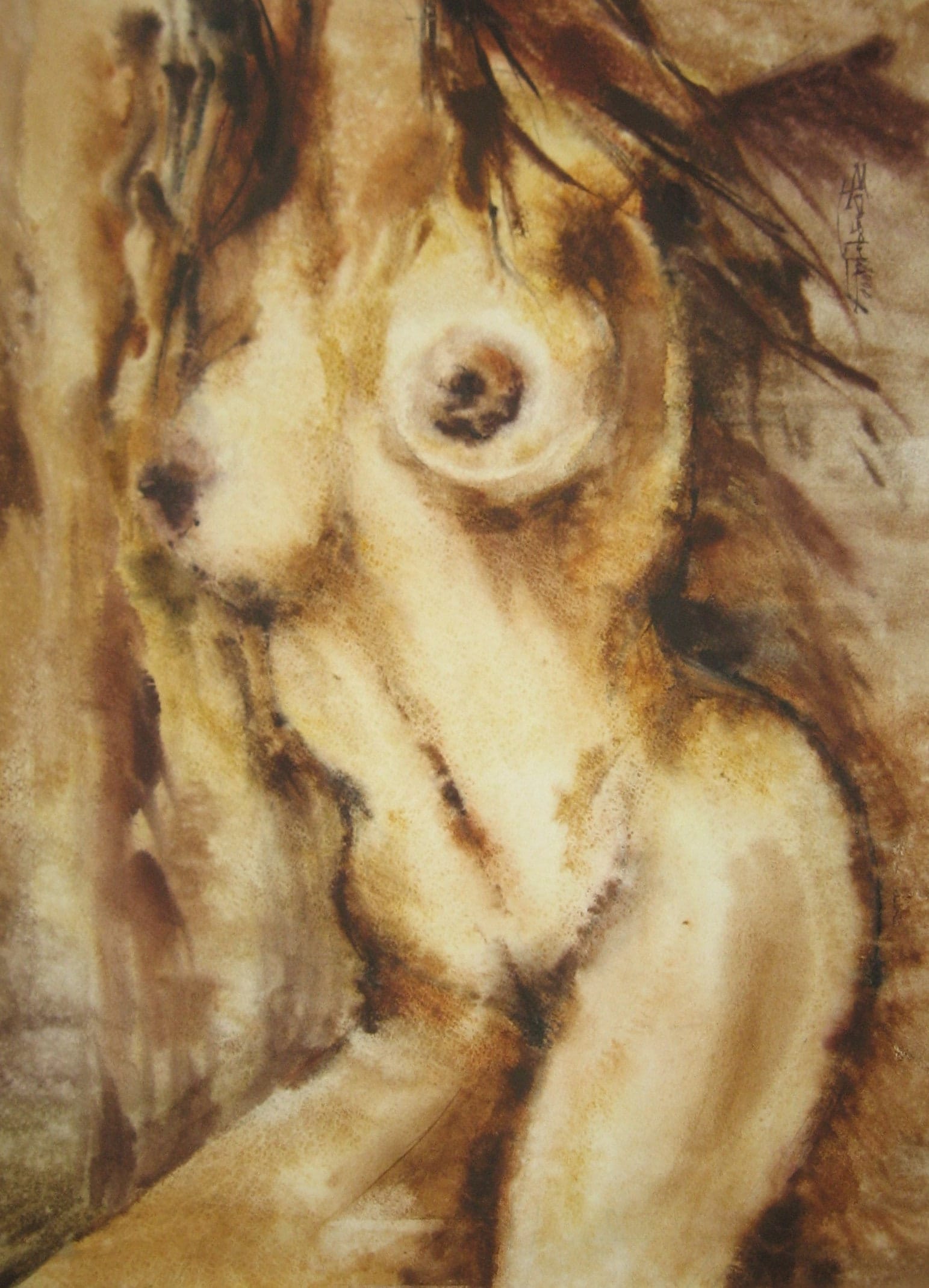 Nude 4 — watercolour by Serhii Shcherbakov