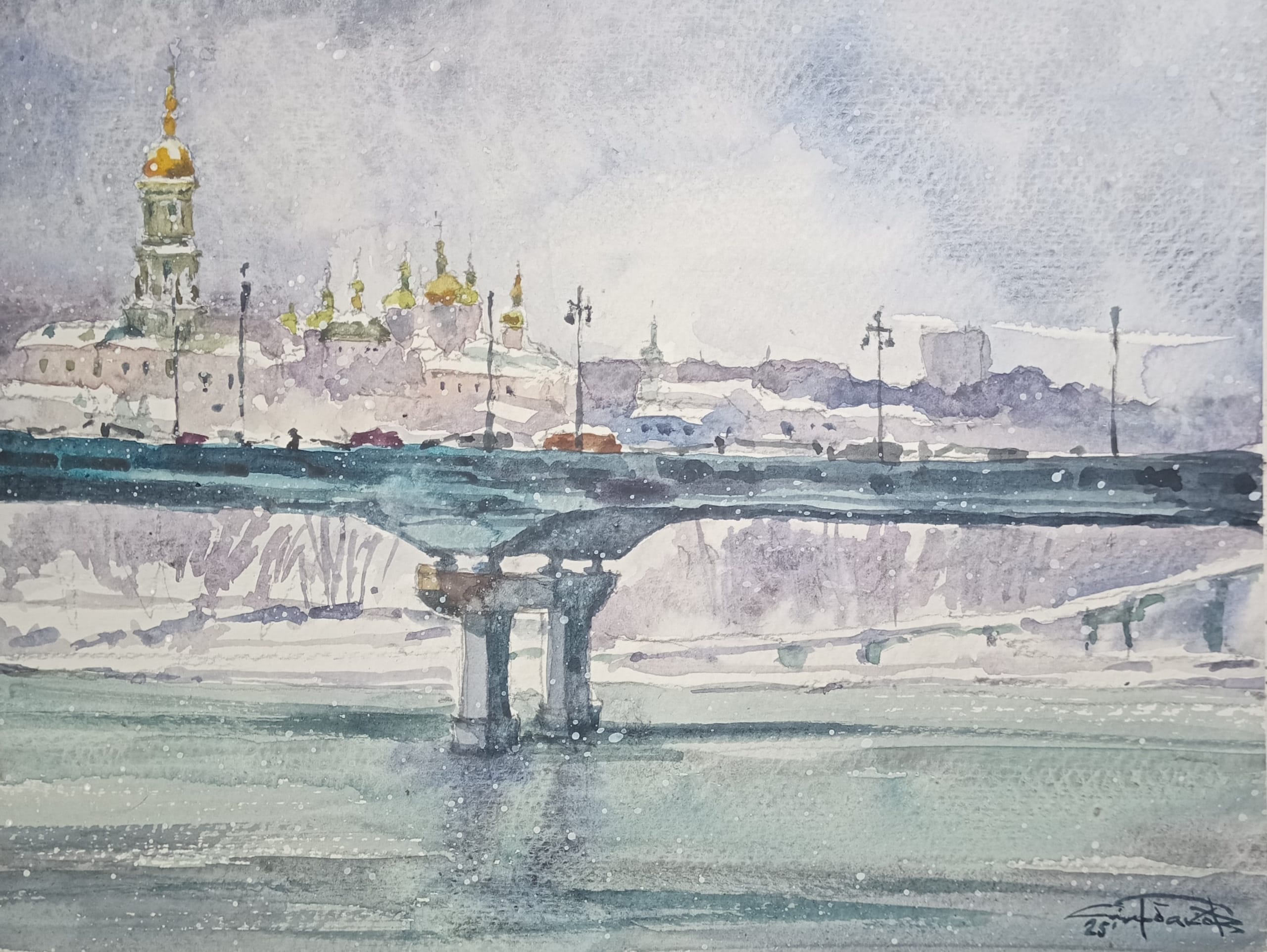 Kyiv No. 20 — watercolour by Serhii Shcherbakov