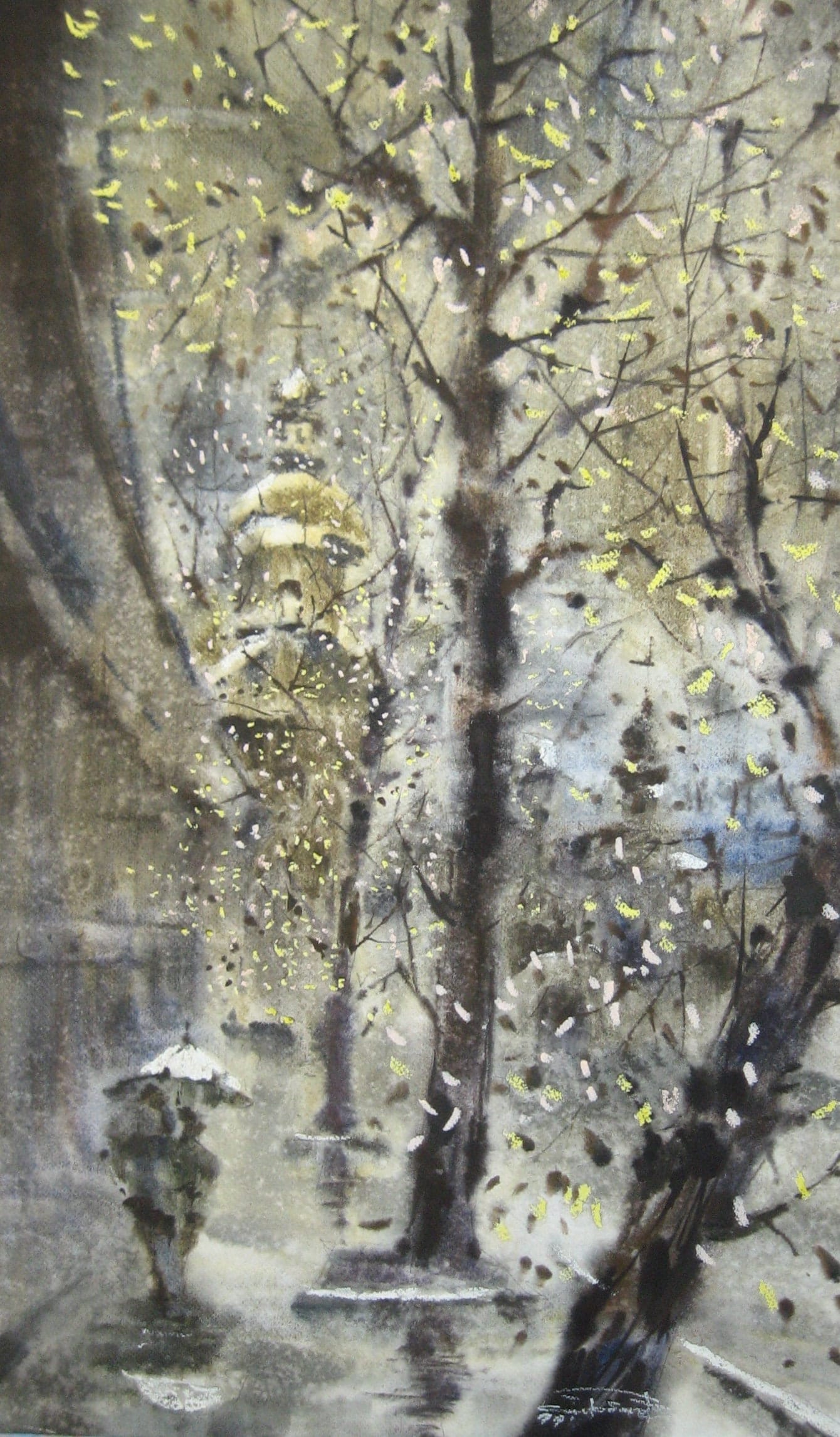 By the Wall — watercolour by Serhii Shcherbakov