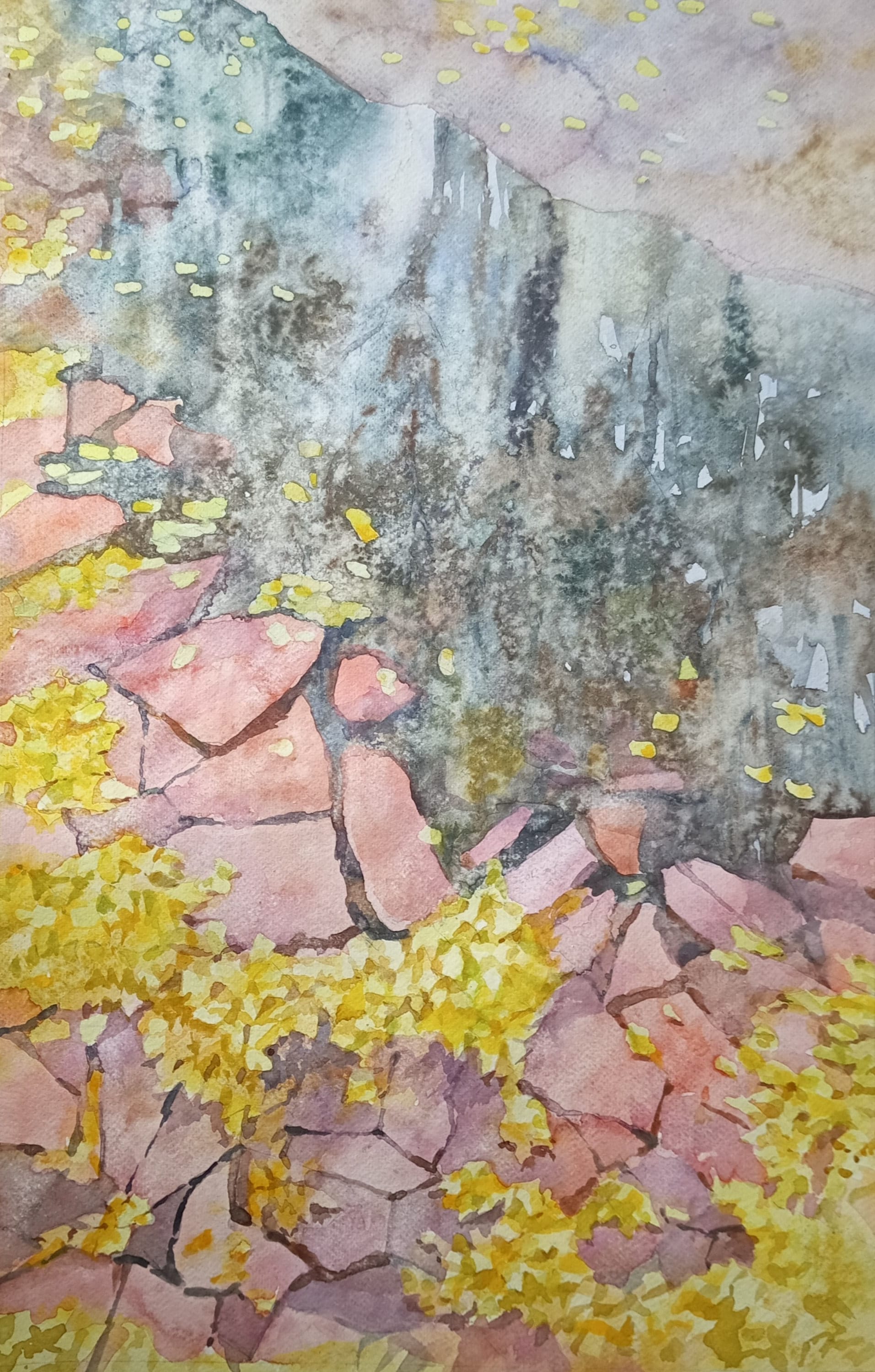 Autumn on the Asphalt No. 4 — watercolour by Serhii Shcherbakov