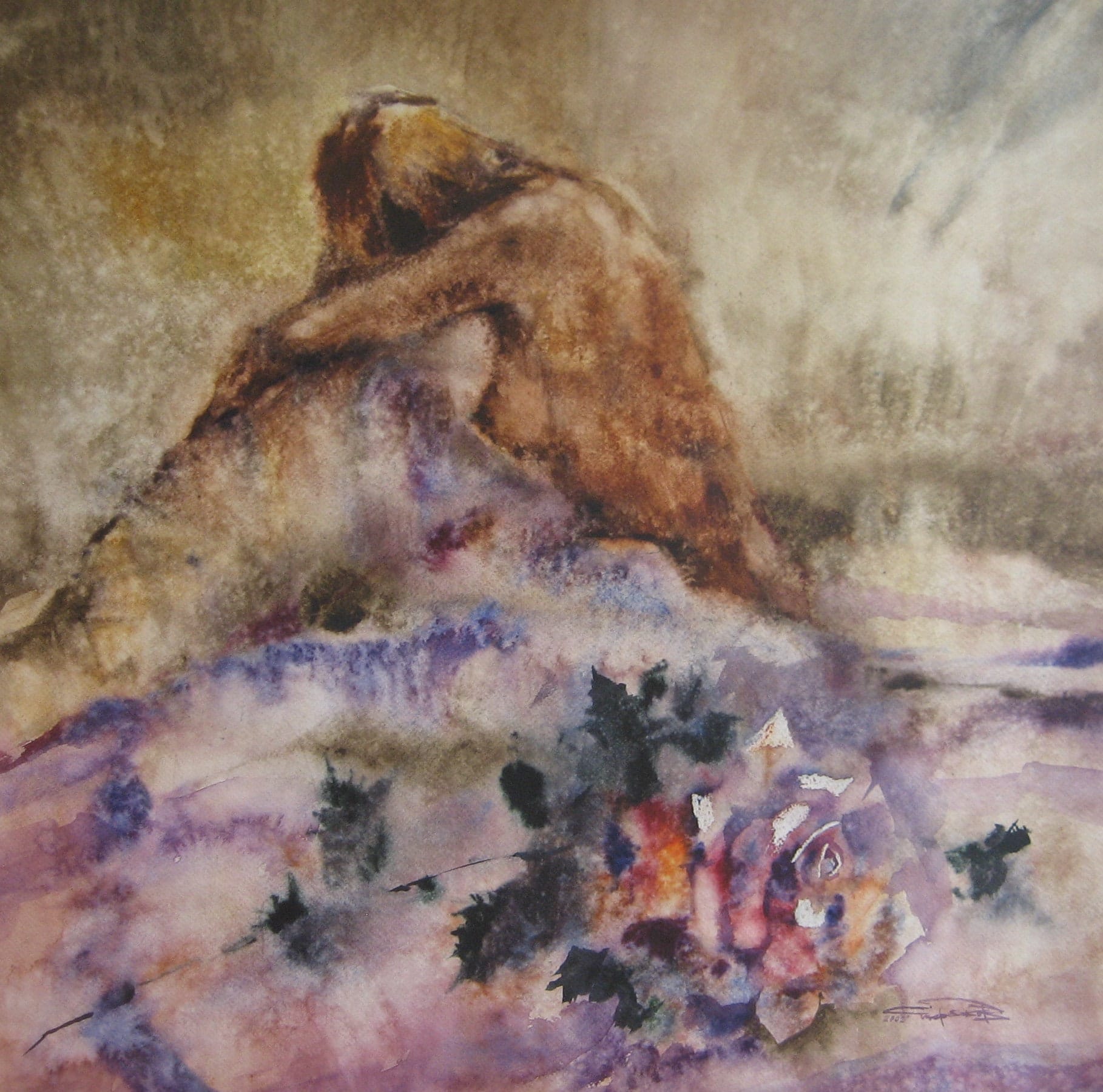 Two Flowers — watercolour by Serhii Shcherbakov