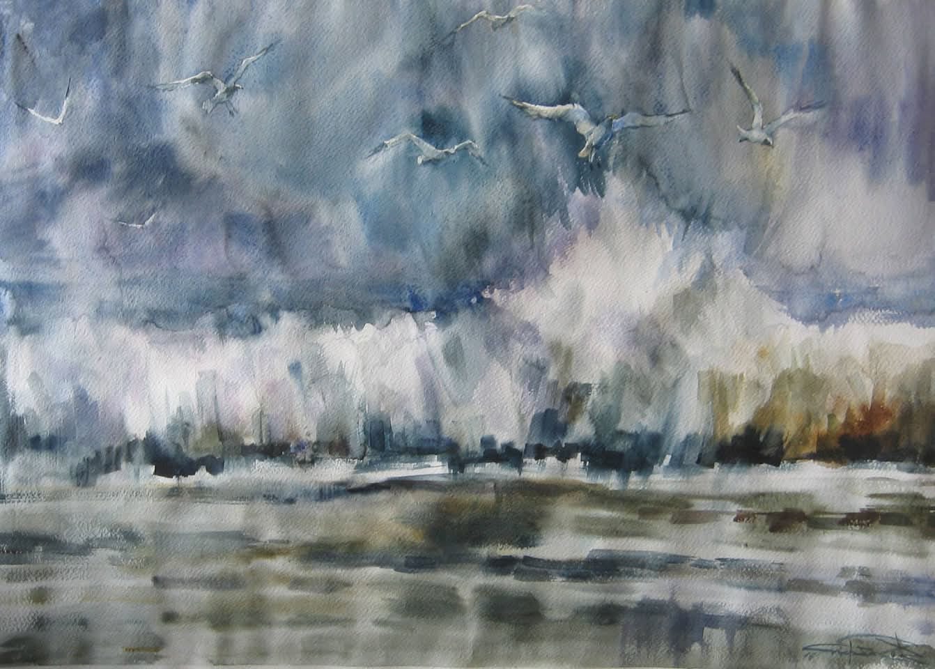 The Storm No. 1 — watercolour by Serhii Shcherbakov
