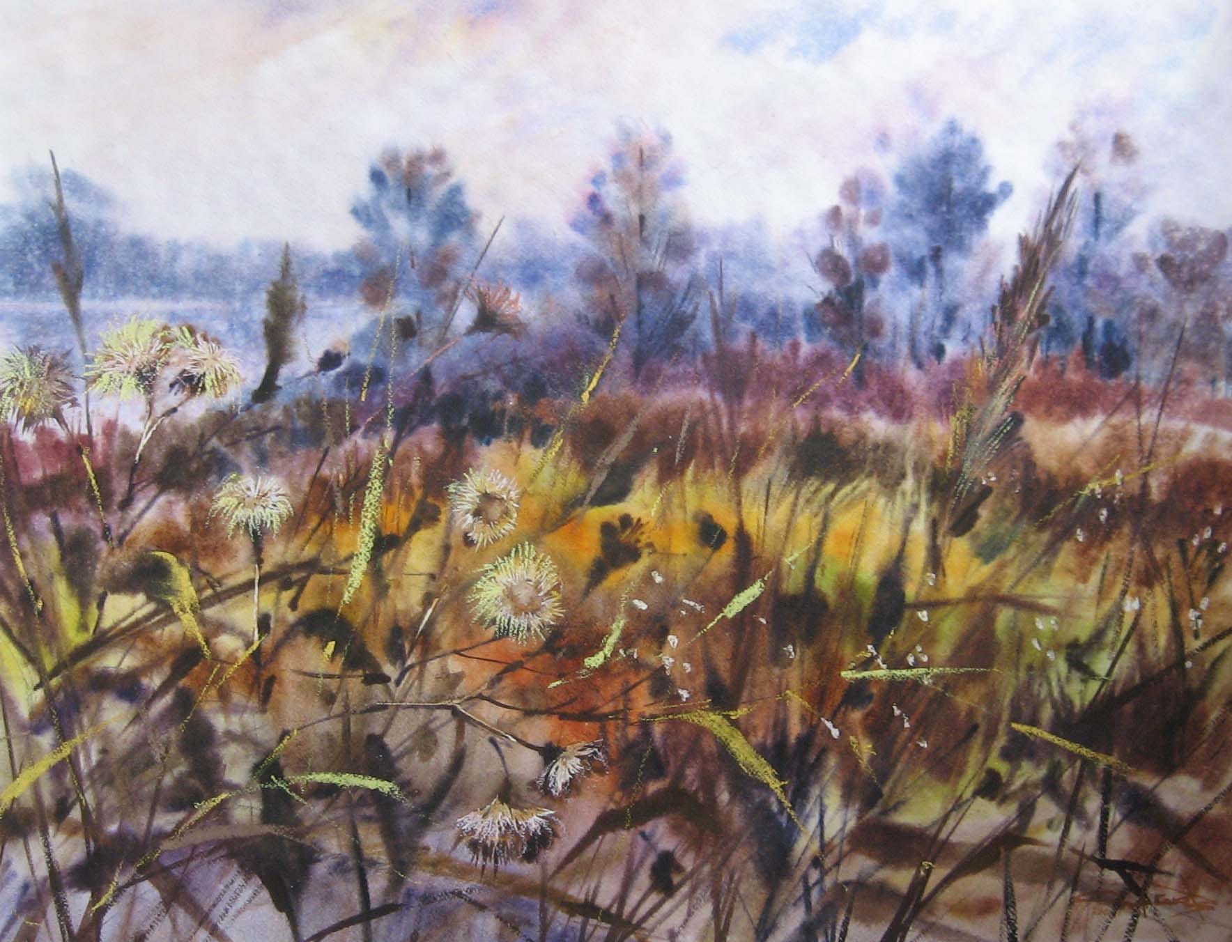 Wet Meadow — watercolour by Serhii Shcherbakov
