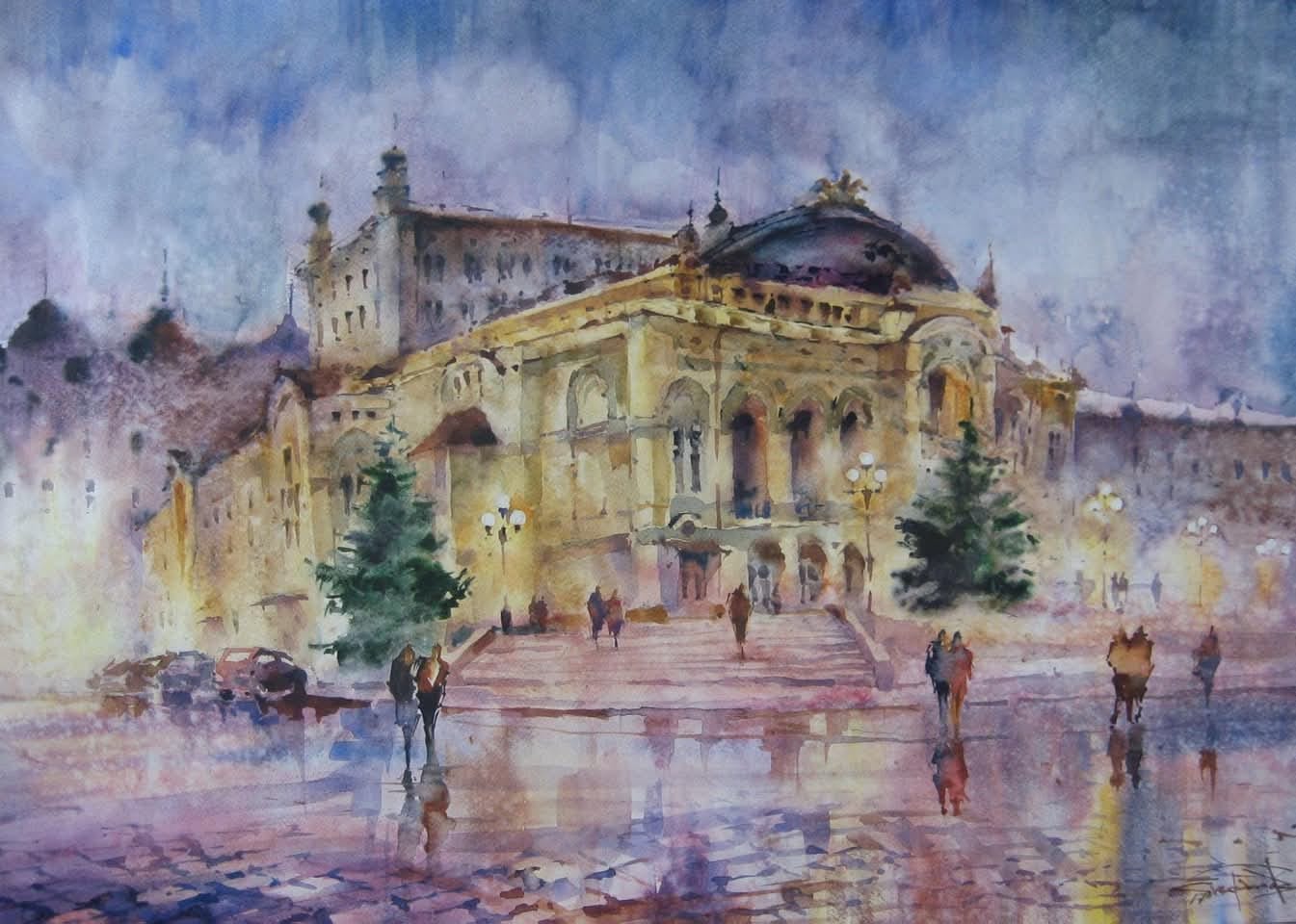 Kyiv No. 57 — watercolour by Serhii Shcherbakov