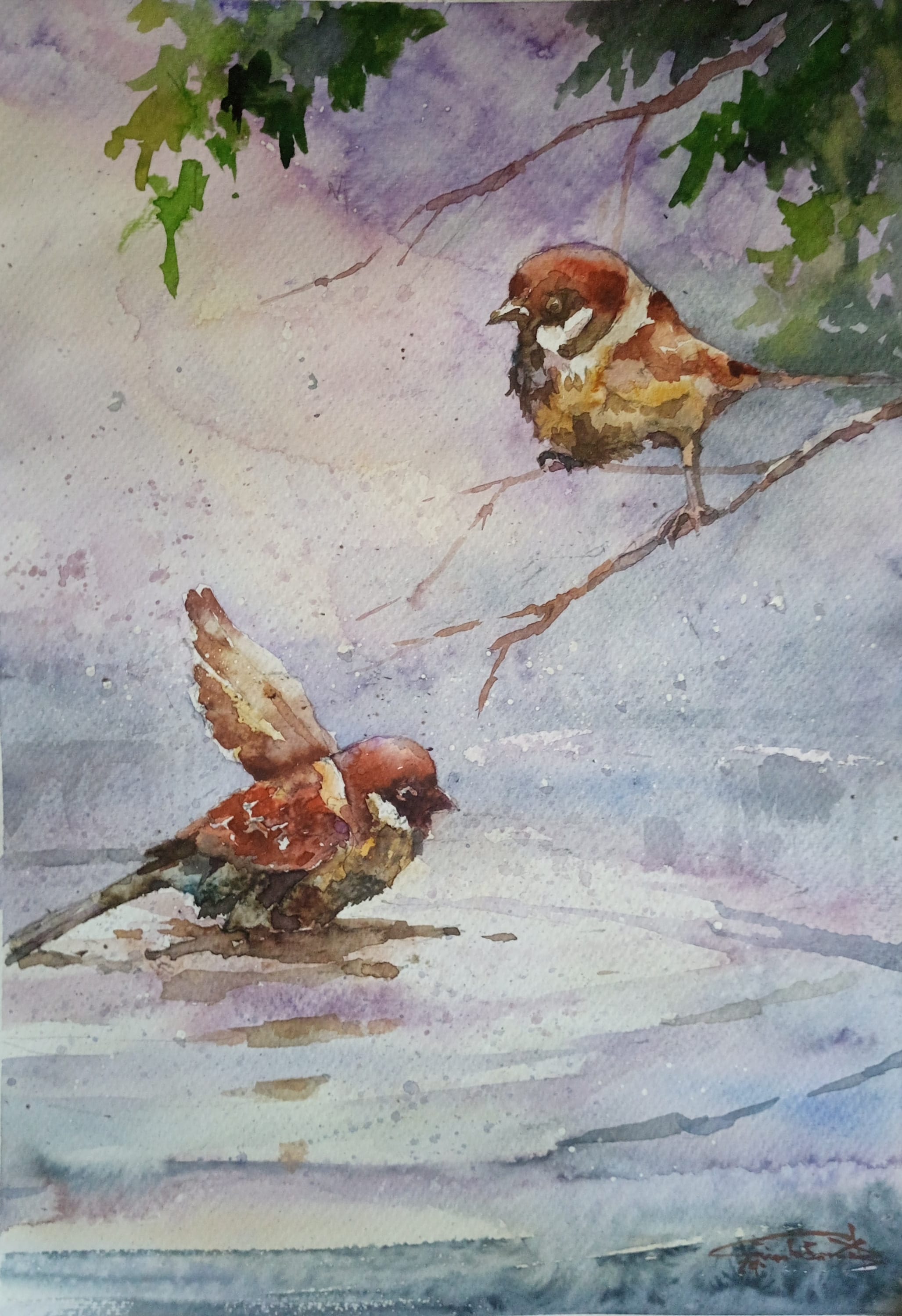 Birds No. 6 — watercolour by Serhii Shcherbakov