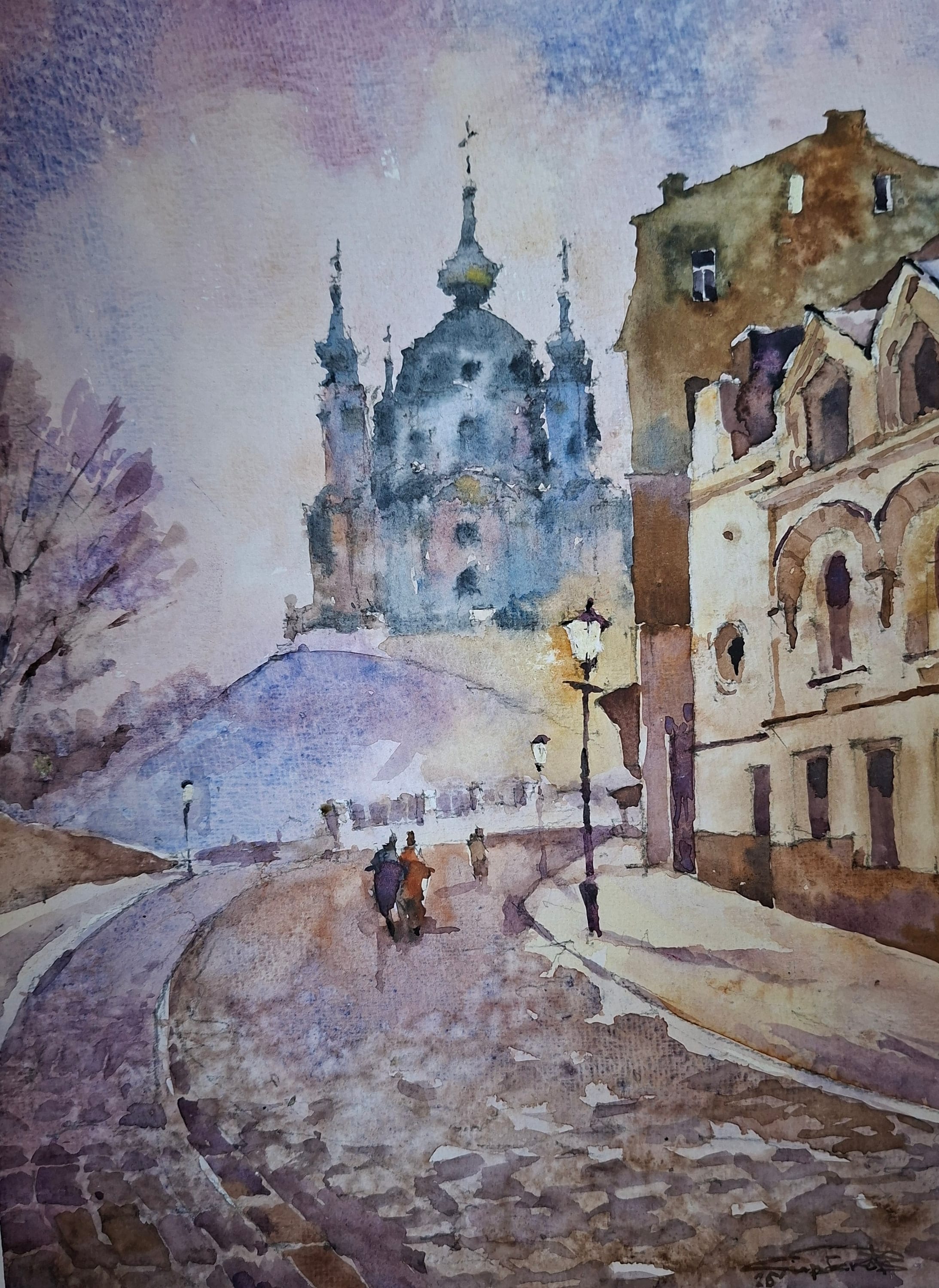 Kyiv No. 5 — watercolour by Serhii Shcherbakov