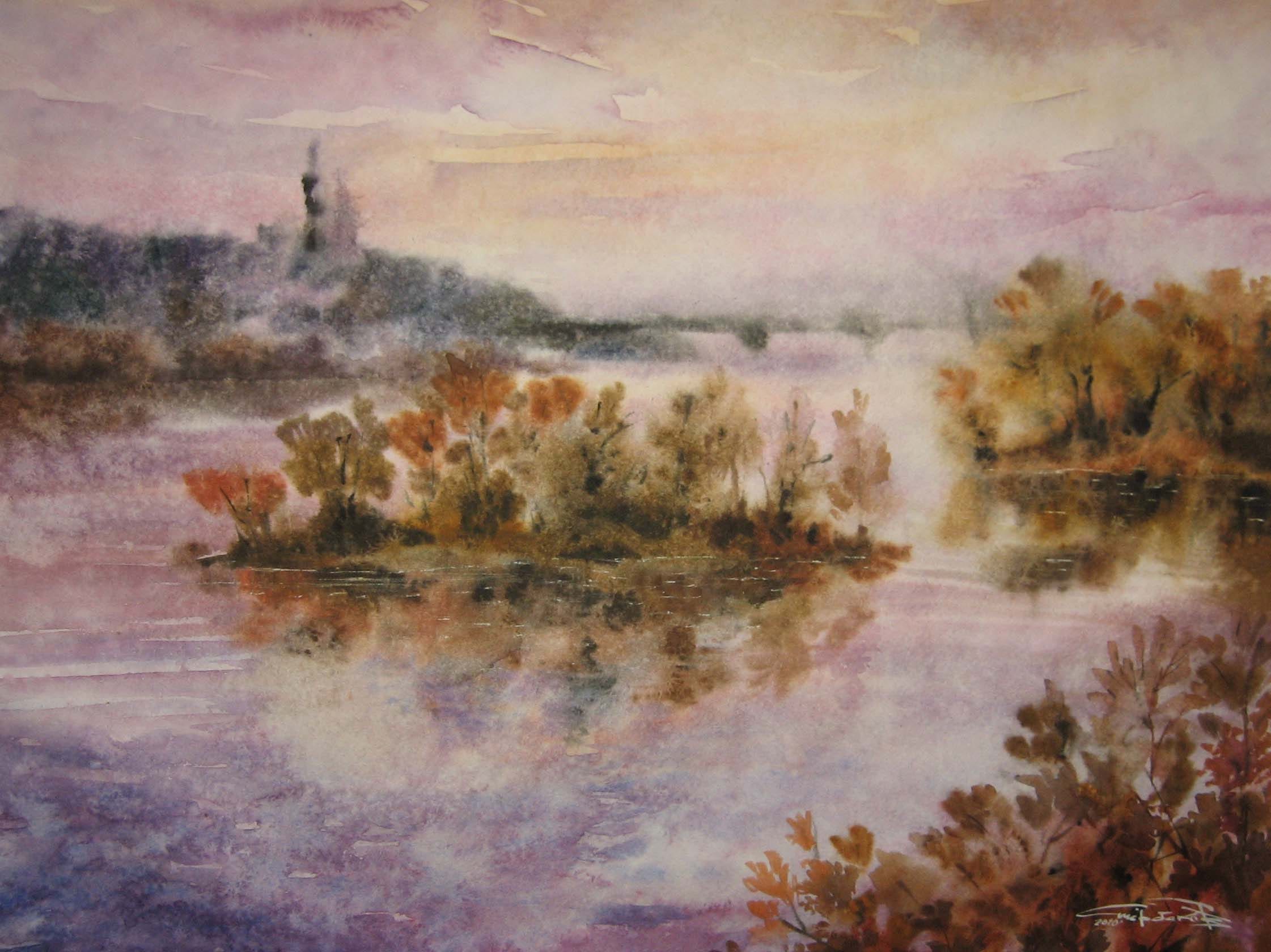 Islet — watercolour by Serhii Shcherbakov