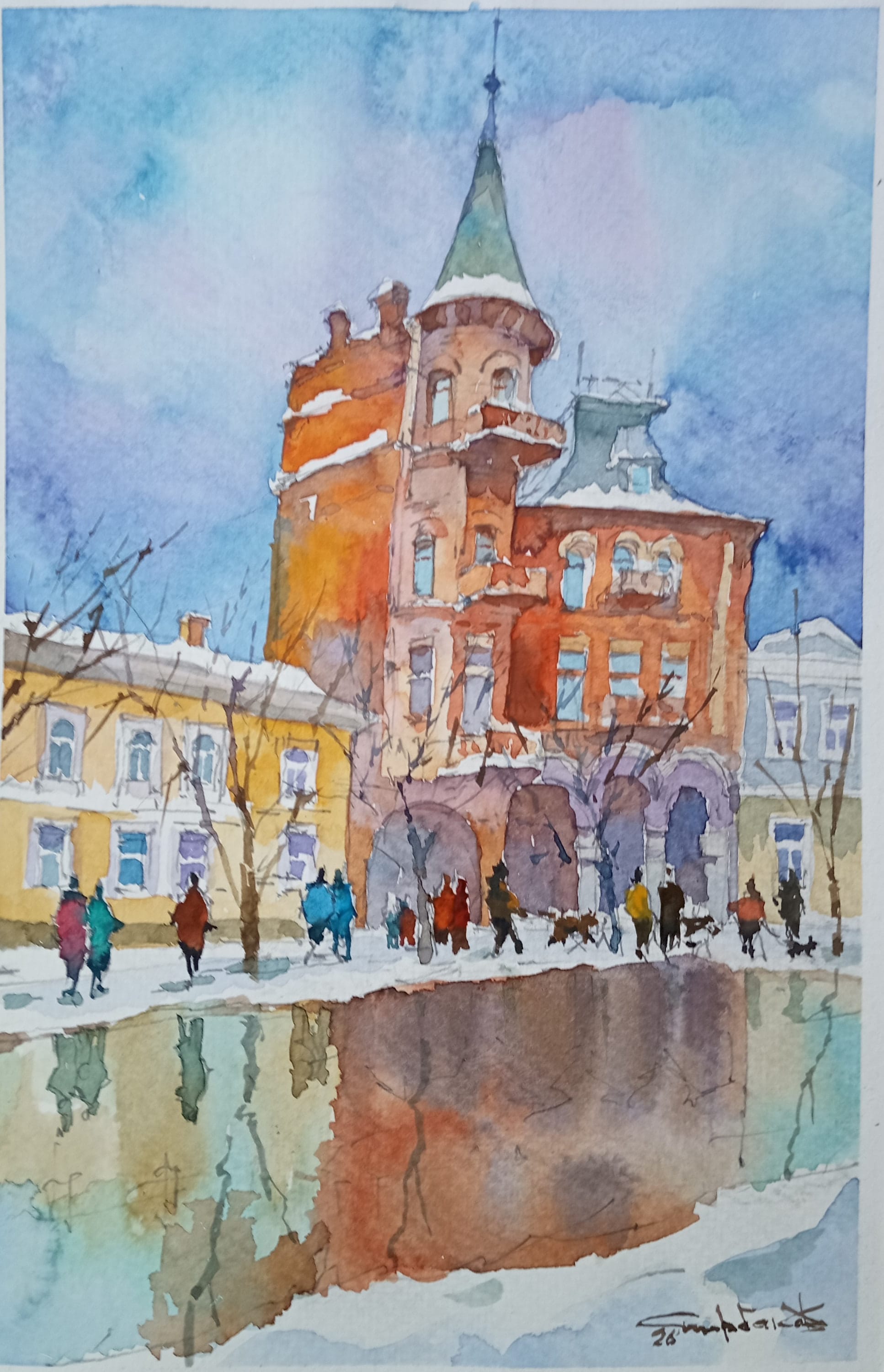 Kyiv No. 38 — watercolour by Serhii Shcherbakov