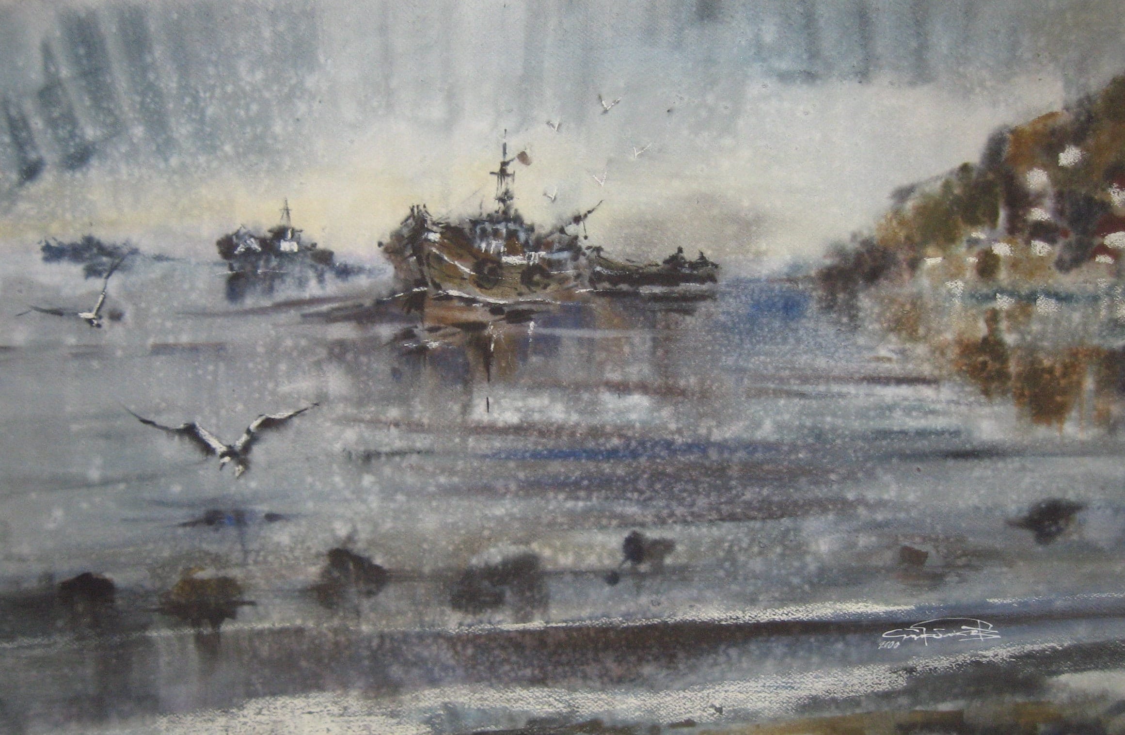 Sea Waltz — watercolour by Serhii Shcherbakov