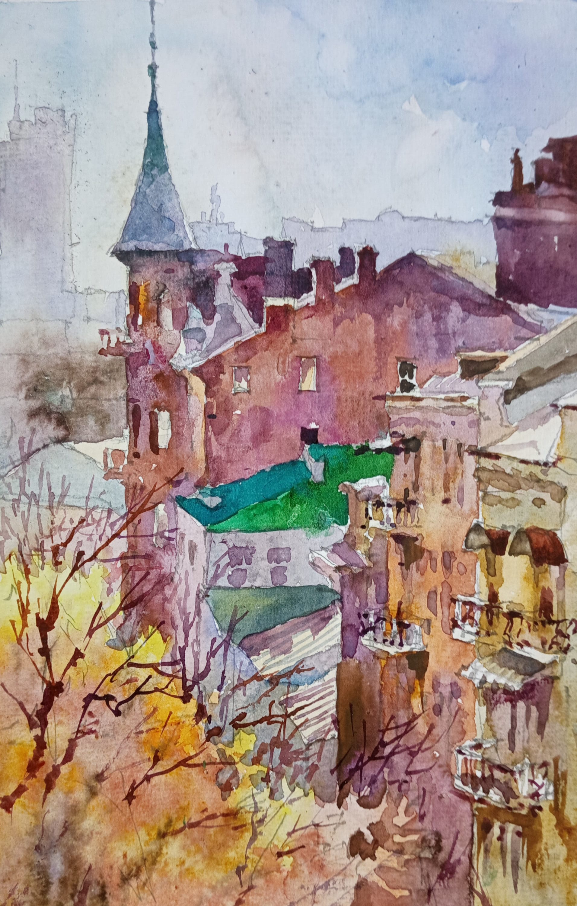 Kyiv No. 24 — watercolour by Serhii Shcherbakov