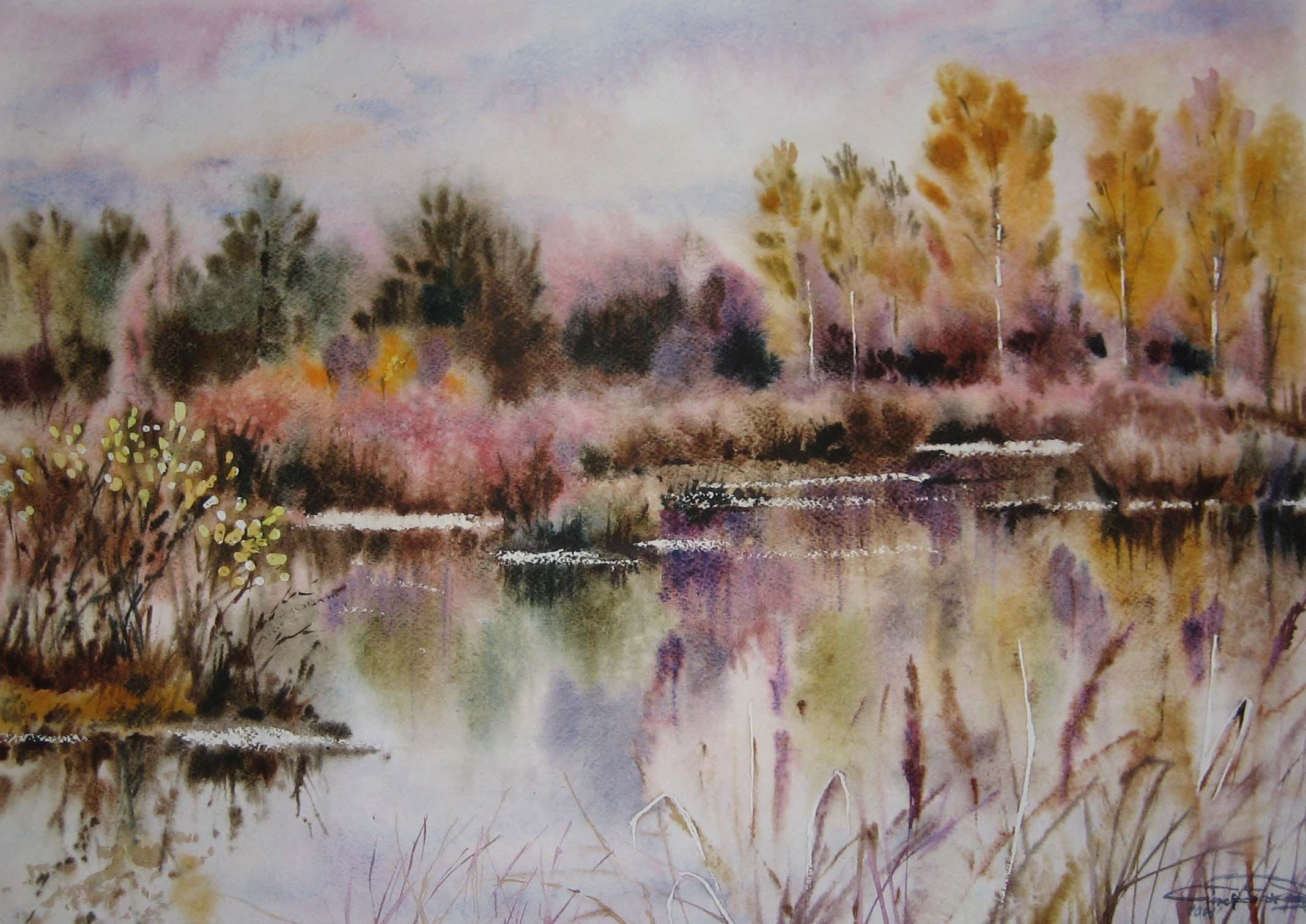 Music of Autumn — watercolour by Serhii Shcherbakov