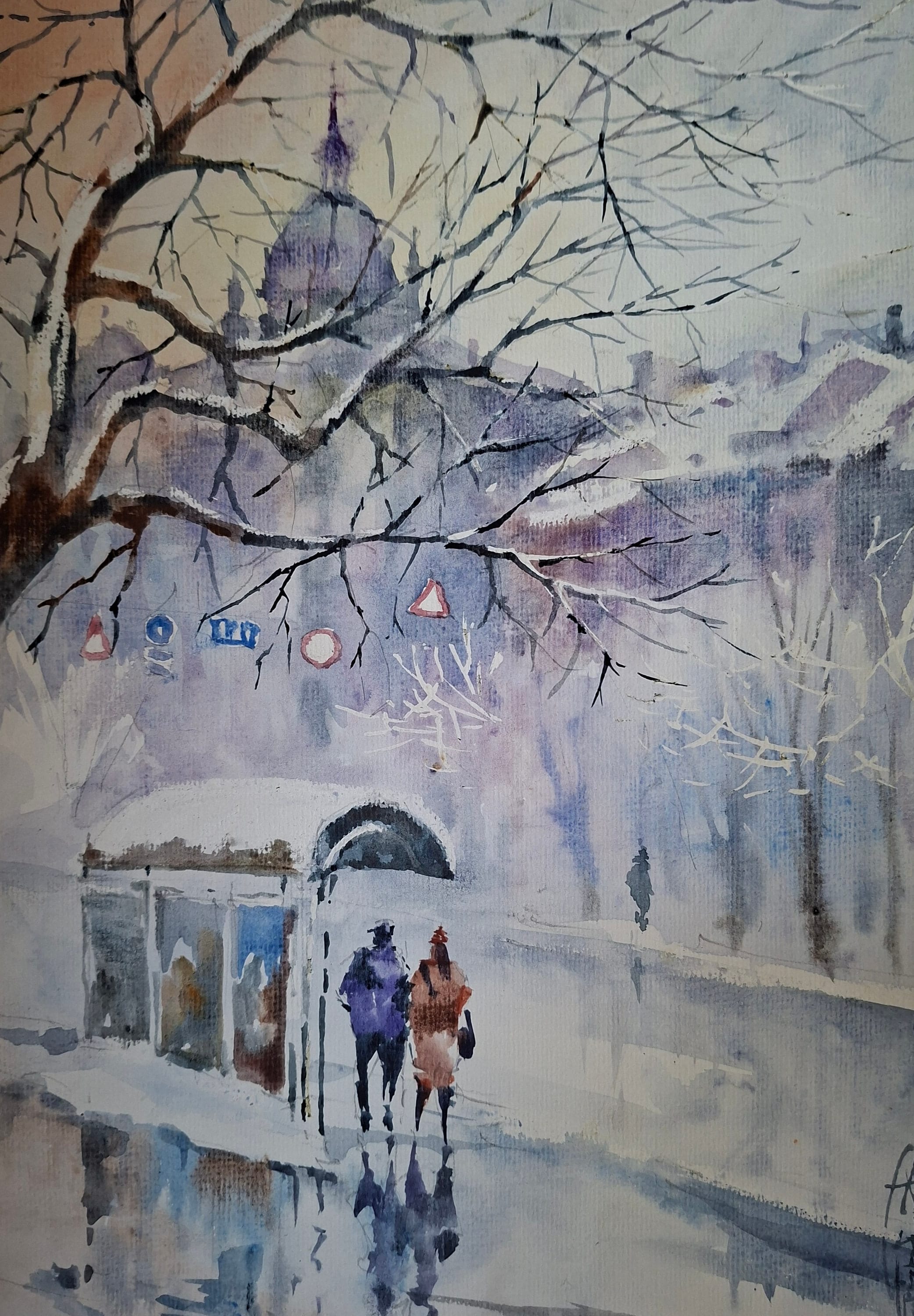 Kyiv No. 4 — watercolour by Serhii Shcherbakov