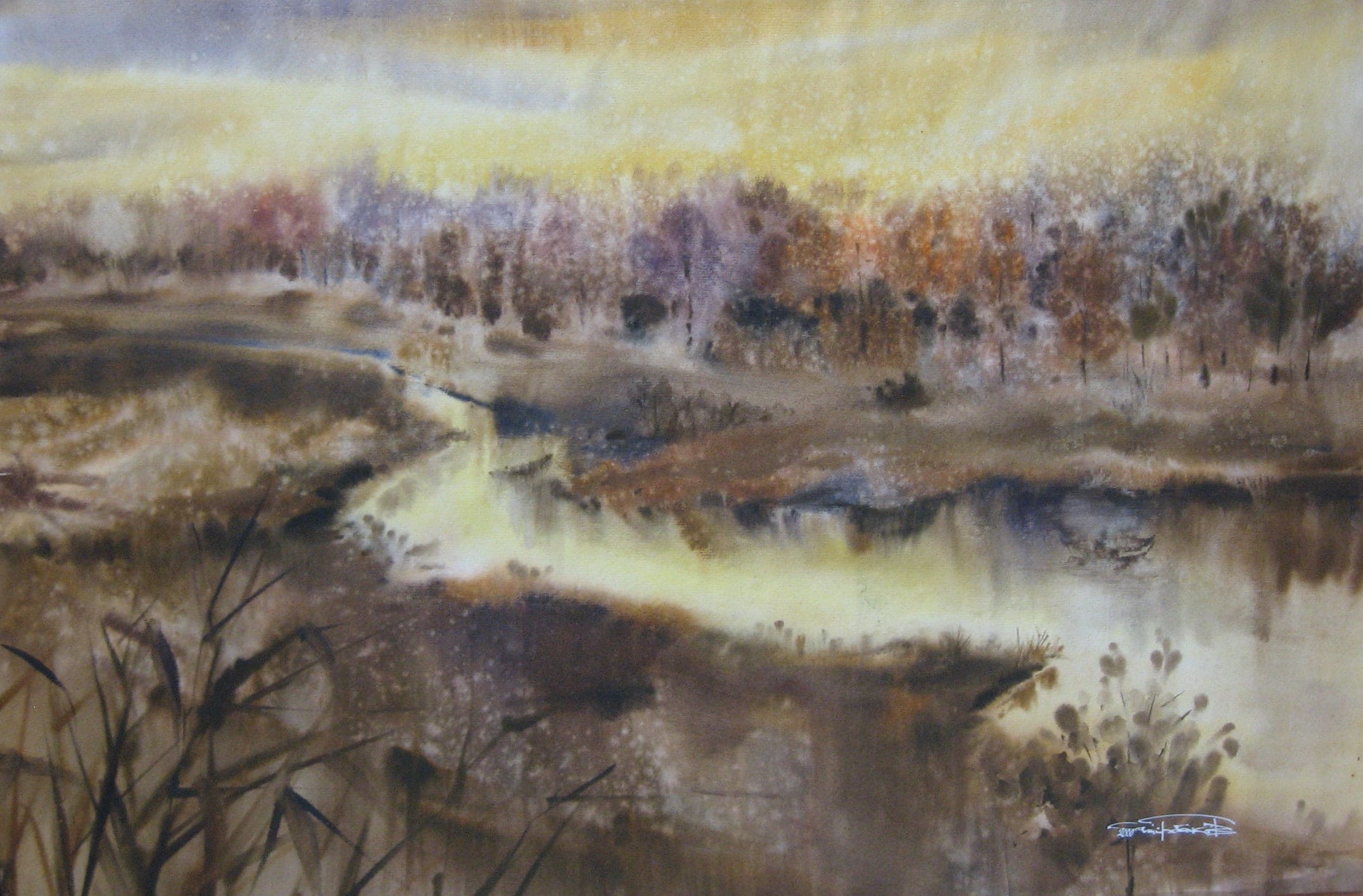Yellow River — watercolour by Serhii Shcherbakov