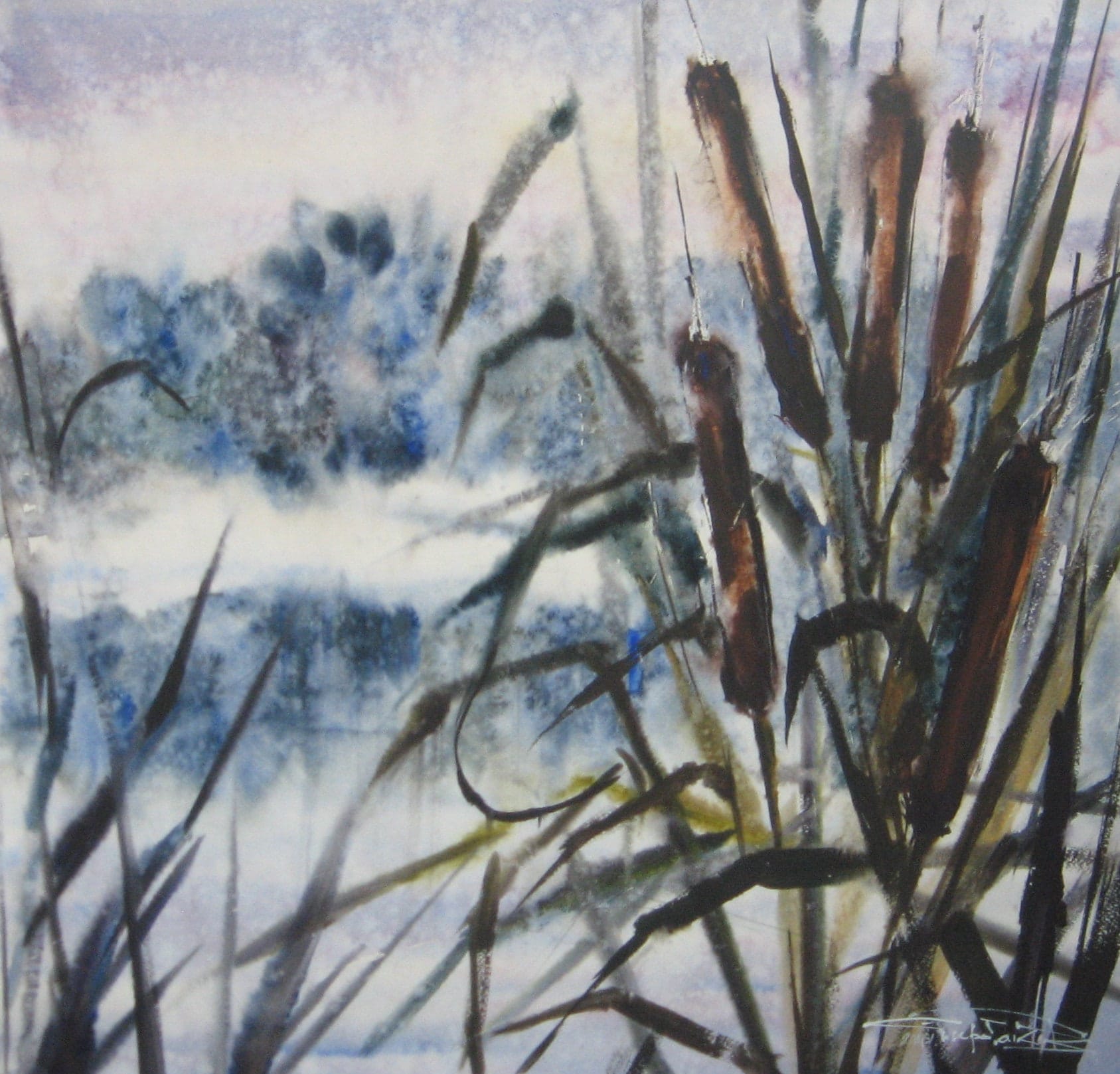 Rustling Reeds — watercolour by Serhii Shcherbakov
