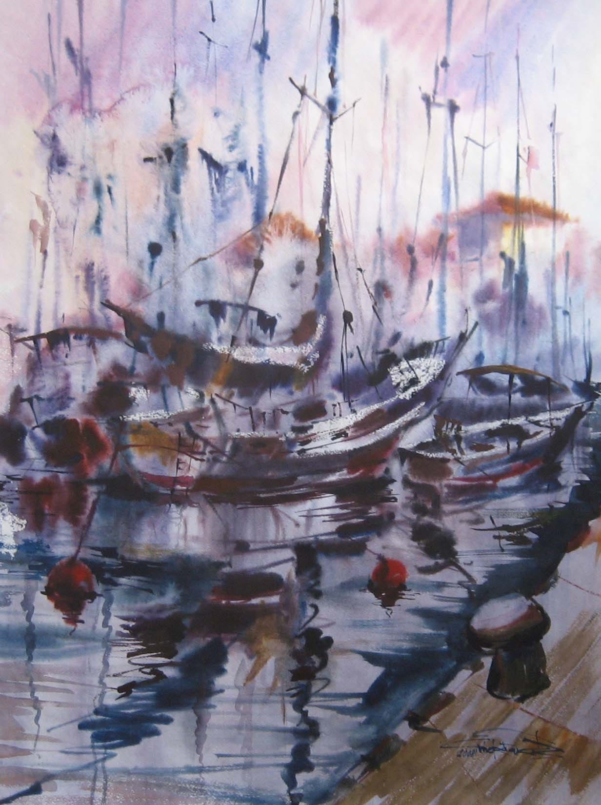 Morning Swing — watercolour by Serhii Shcherbakov
