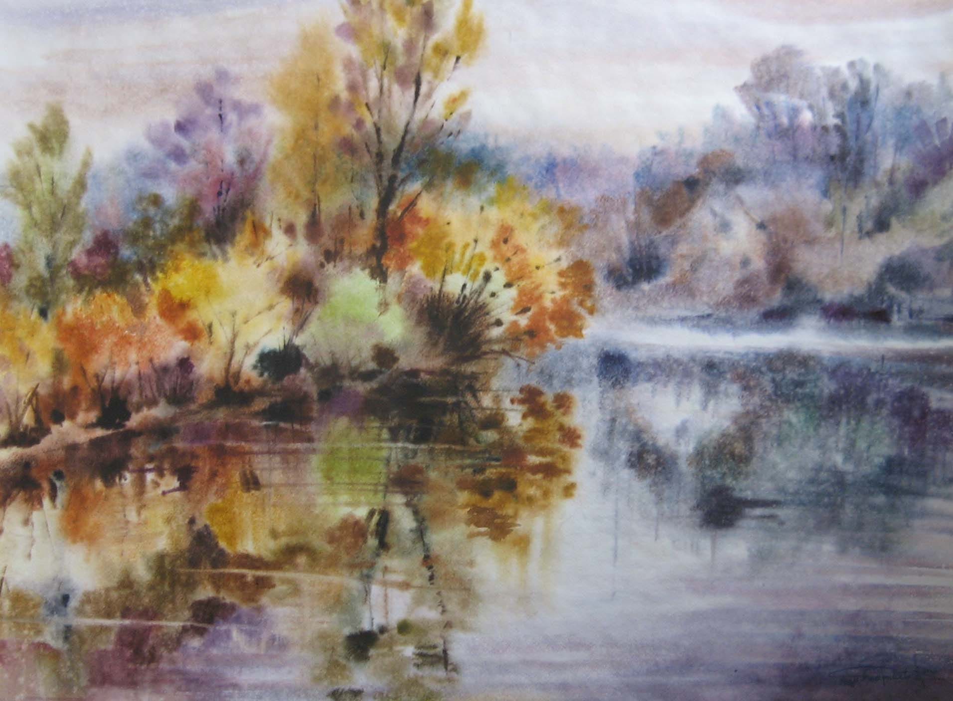 Reflection of Silence — watercolour by Serhii Shcherbakov