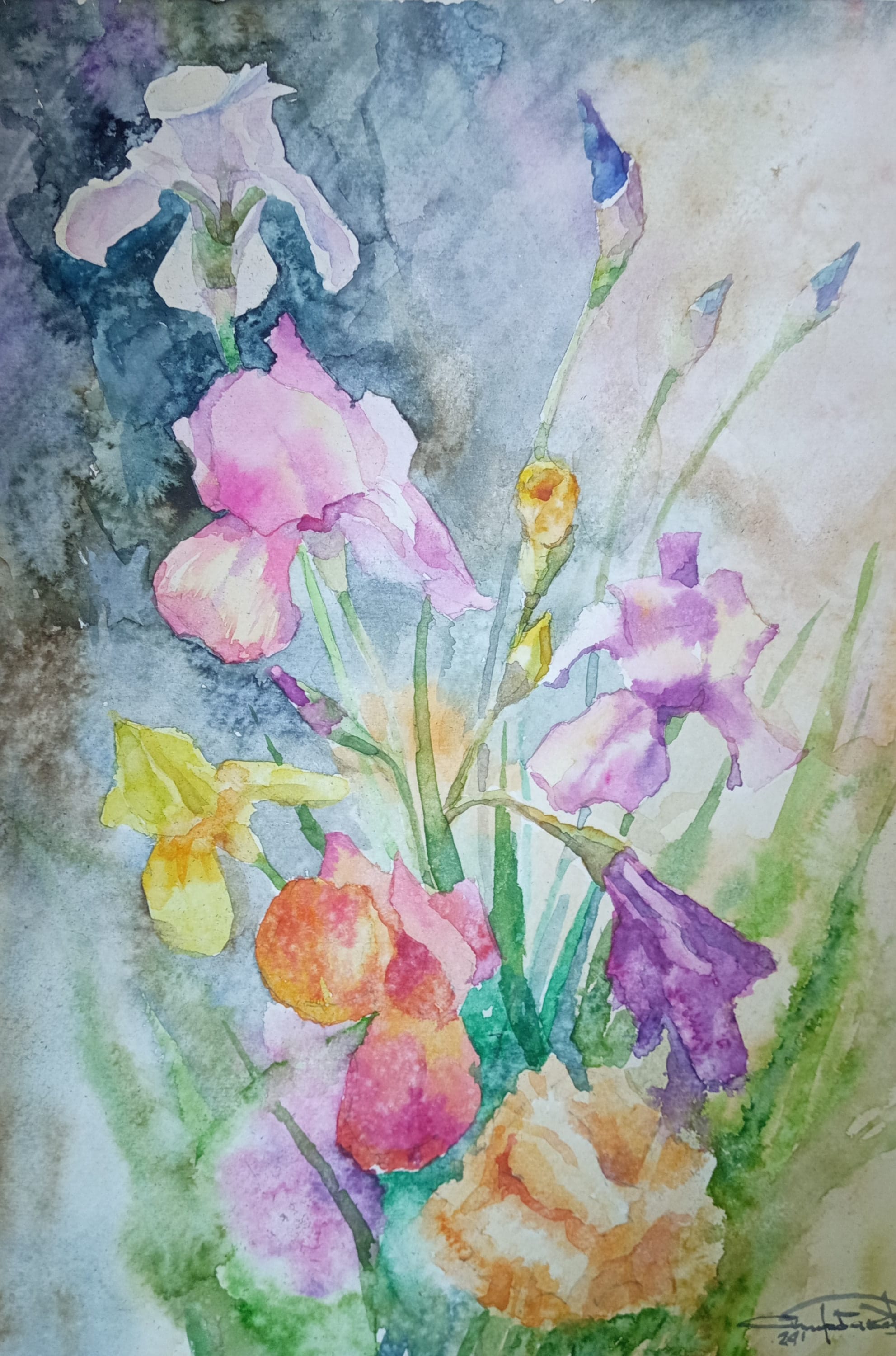 Flowers watercolour — watercolour by Serhii Shcherbakov