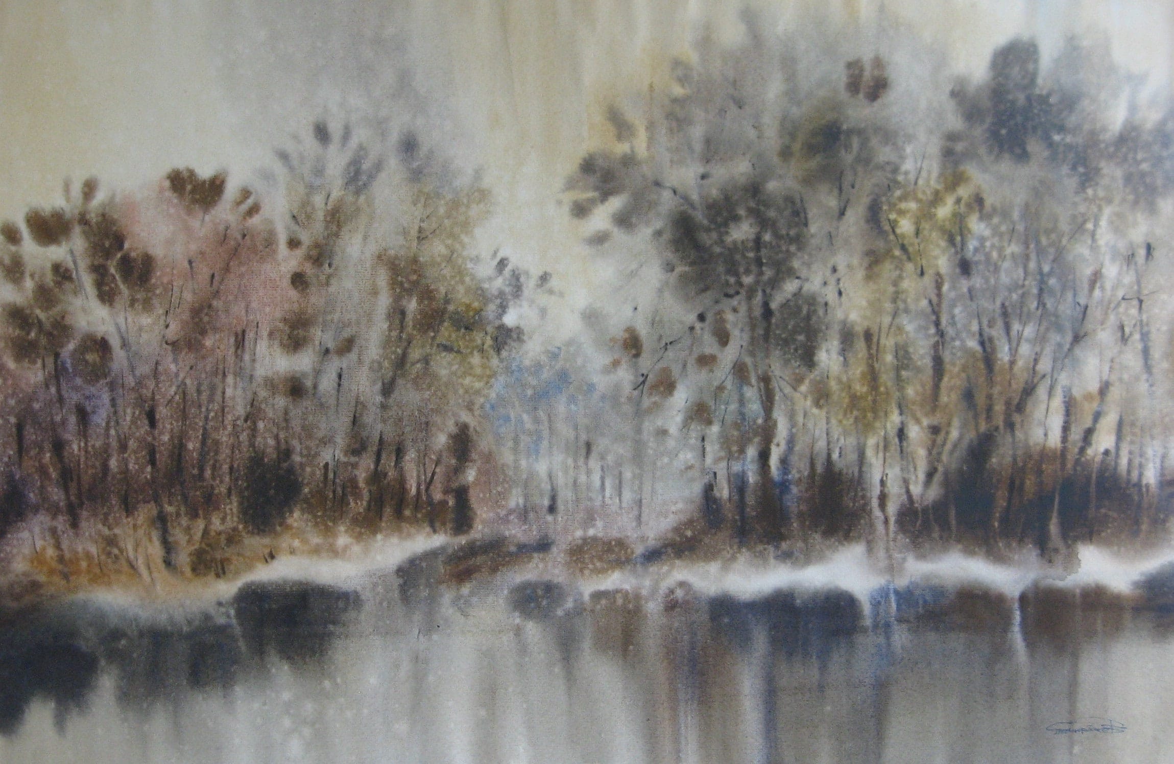Winter Reflection — watercolour by Serhii Shcherbakov