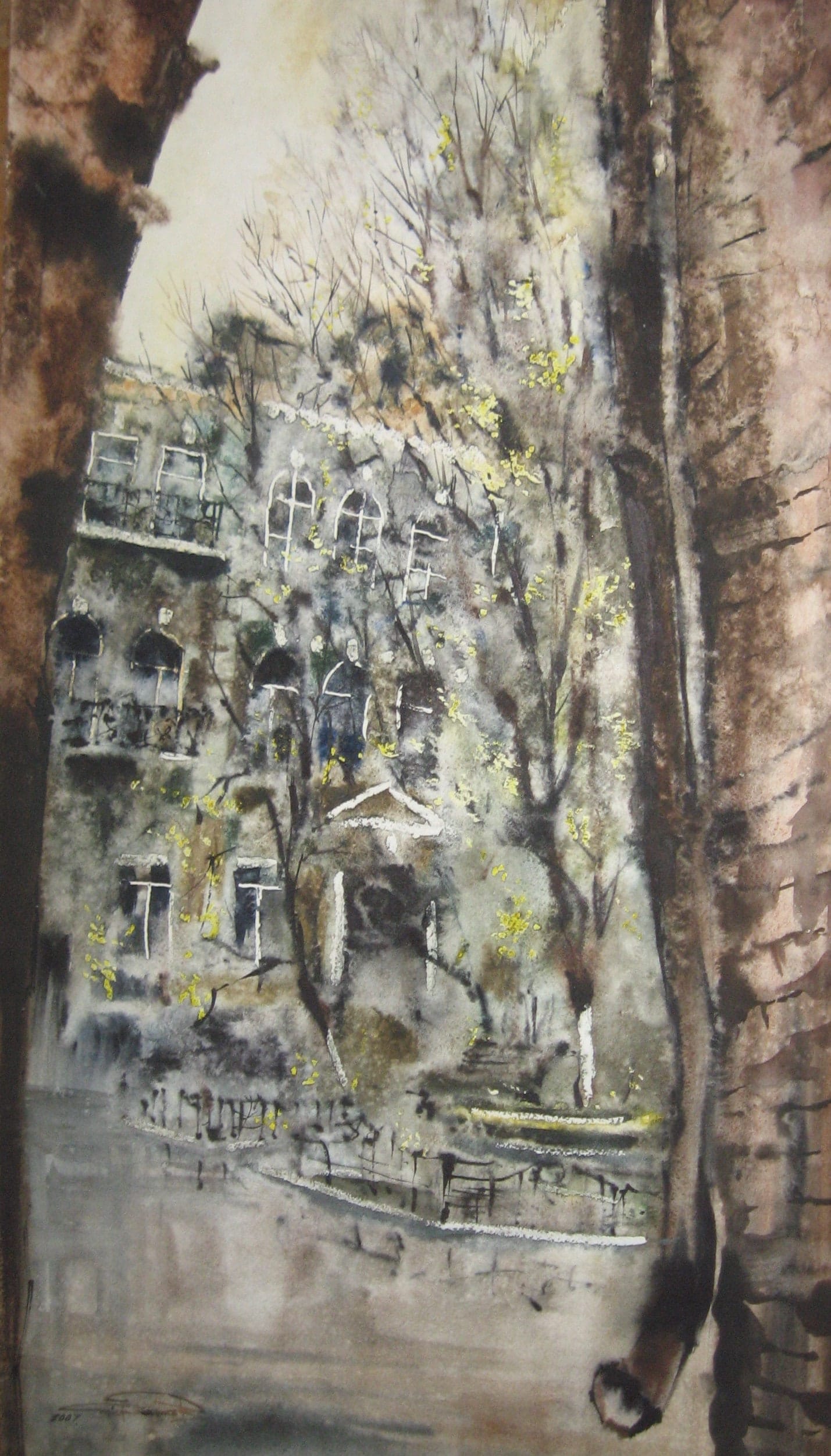 Old Courtyard — watercolour by Serhii Shcherbakov