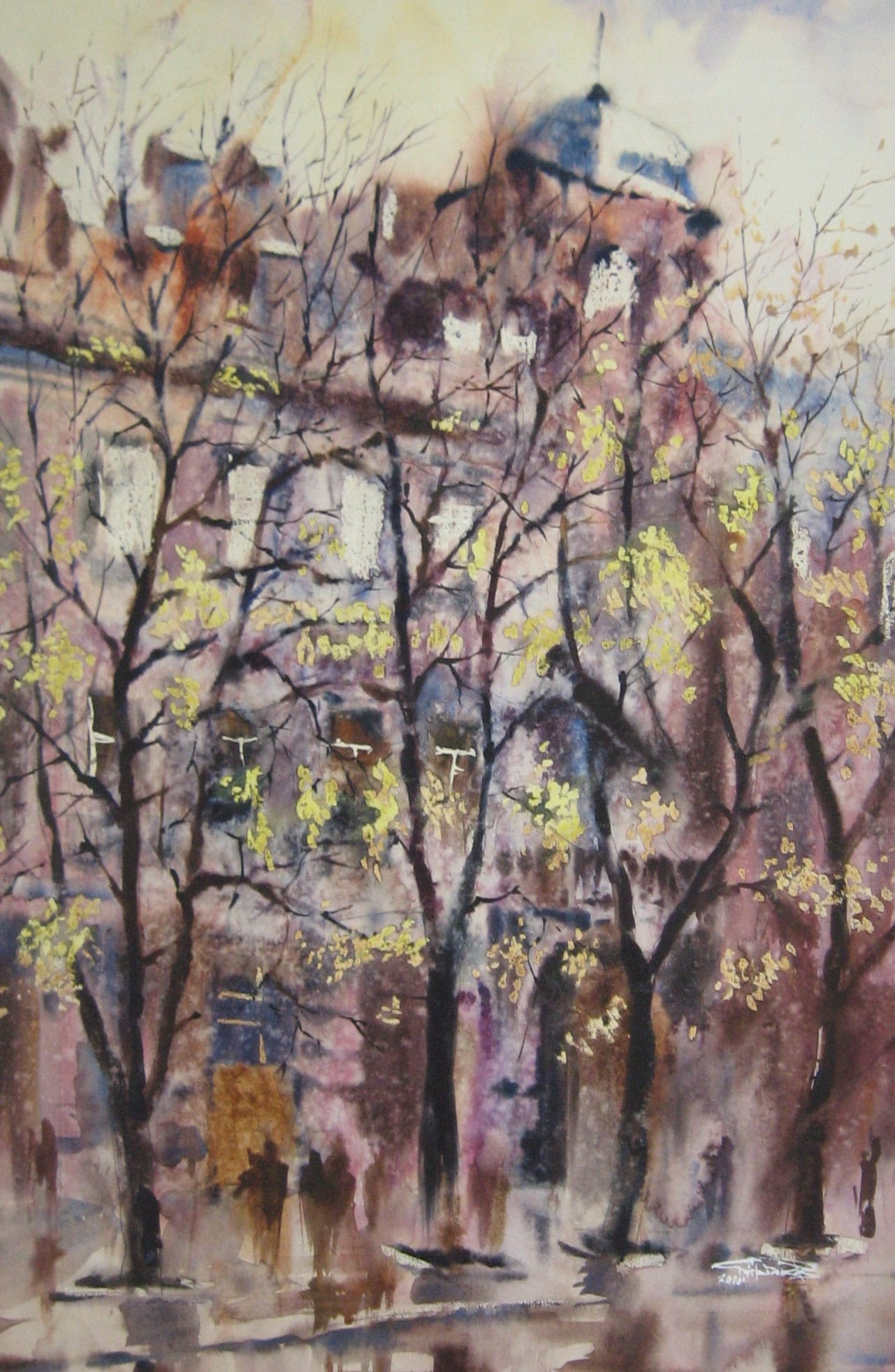 Golden Flecks — watercolour by Serhii Shcherbakov