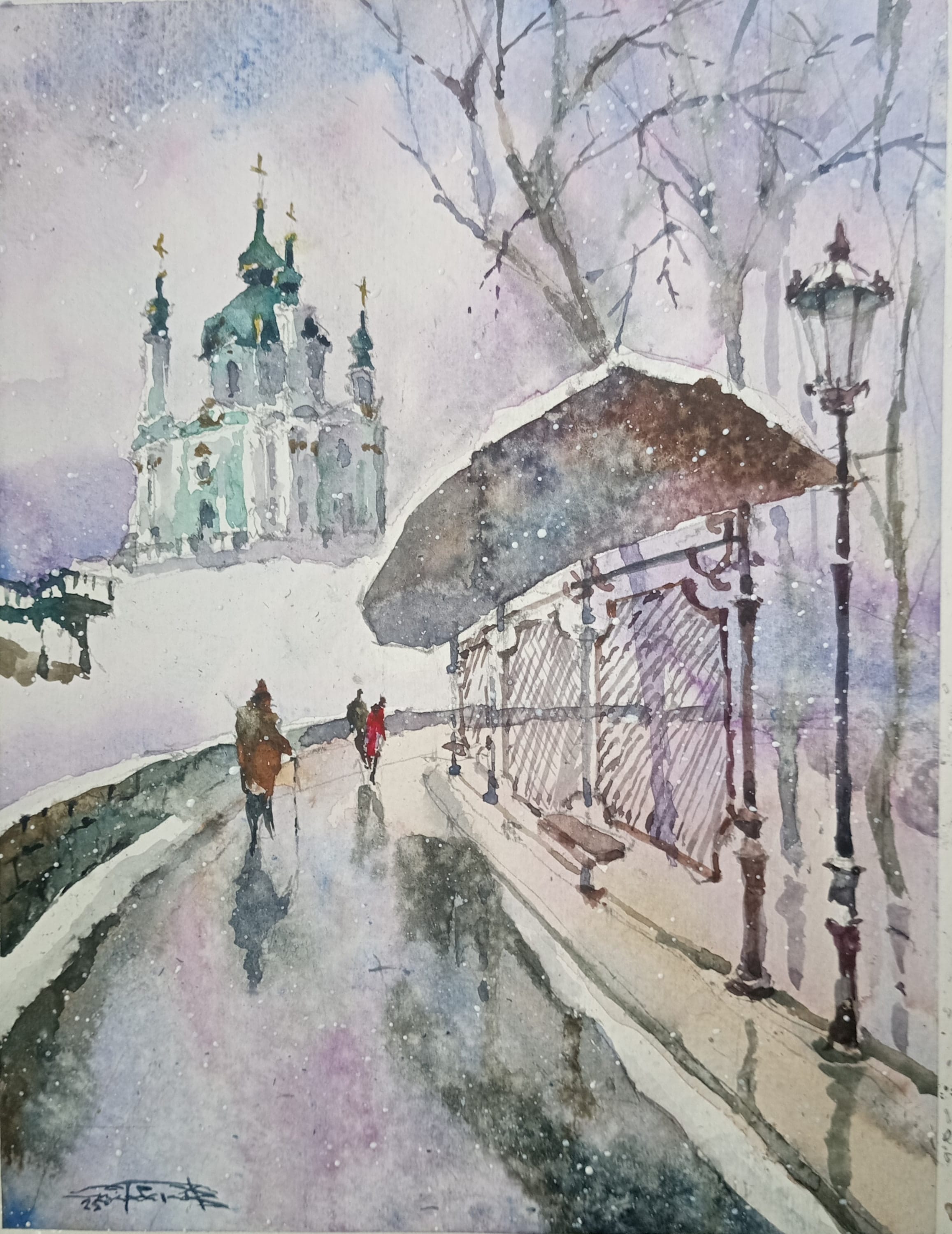 Kyiv No. 21 — watercolour by Serhii Shcherbakov
