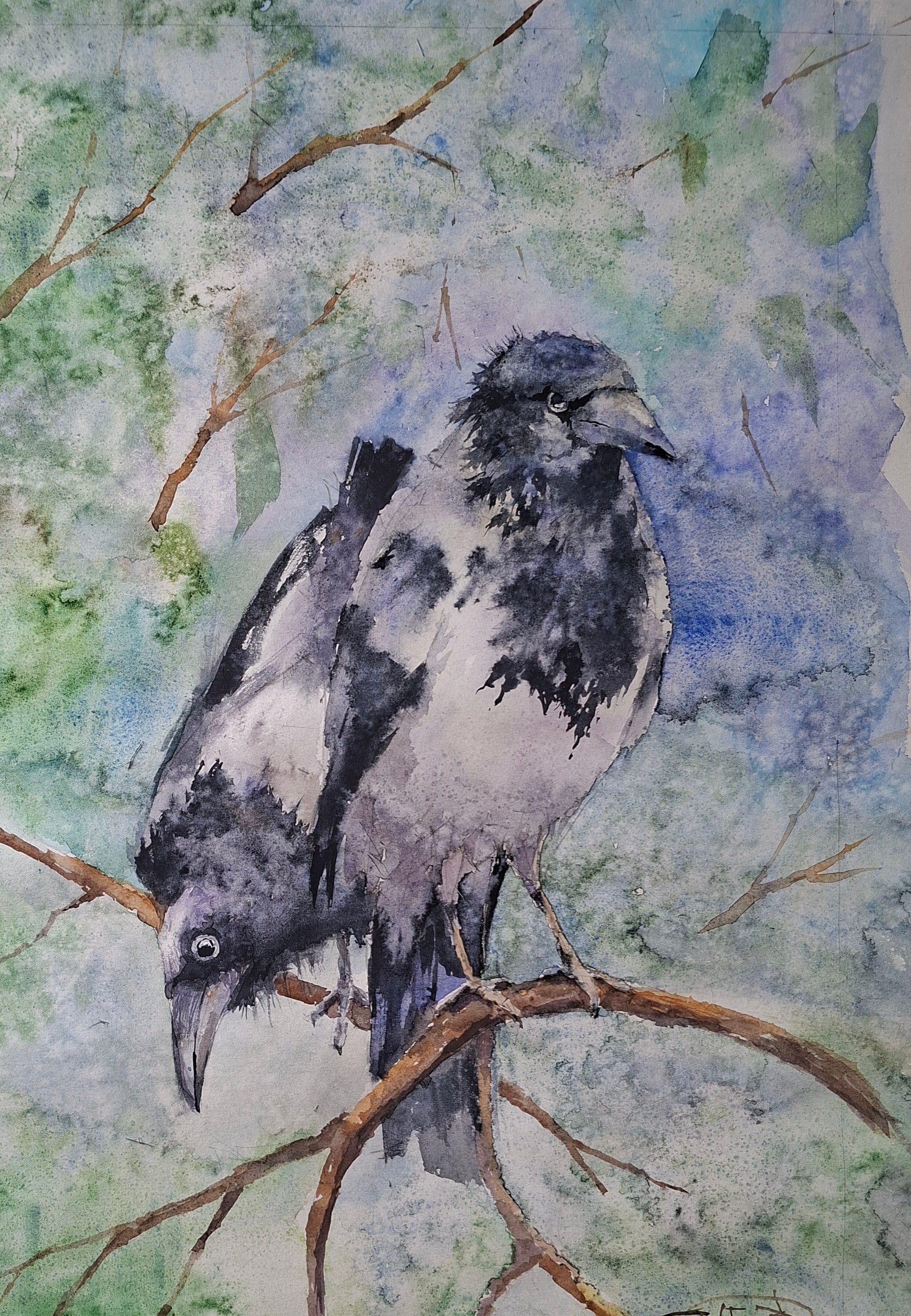 Birds No. 1 — watercolour by Serhii Shcherbakov