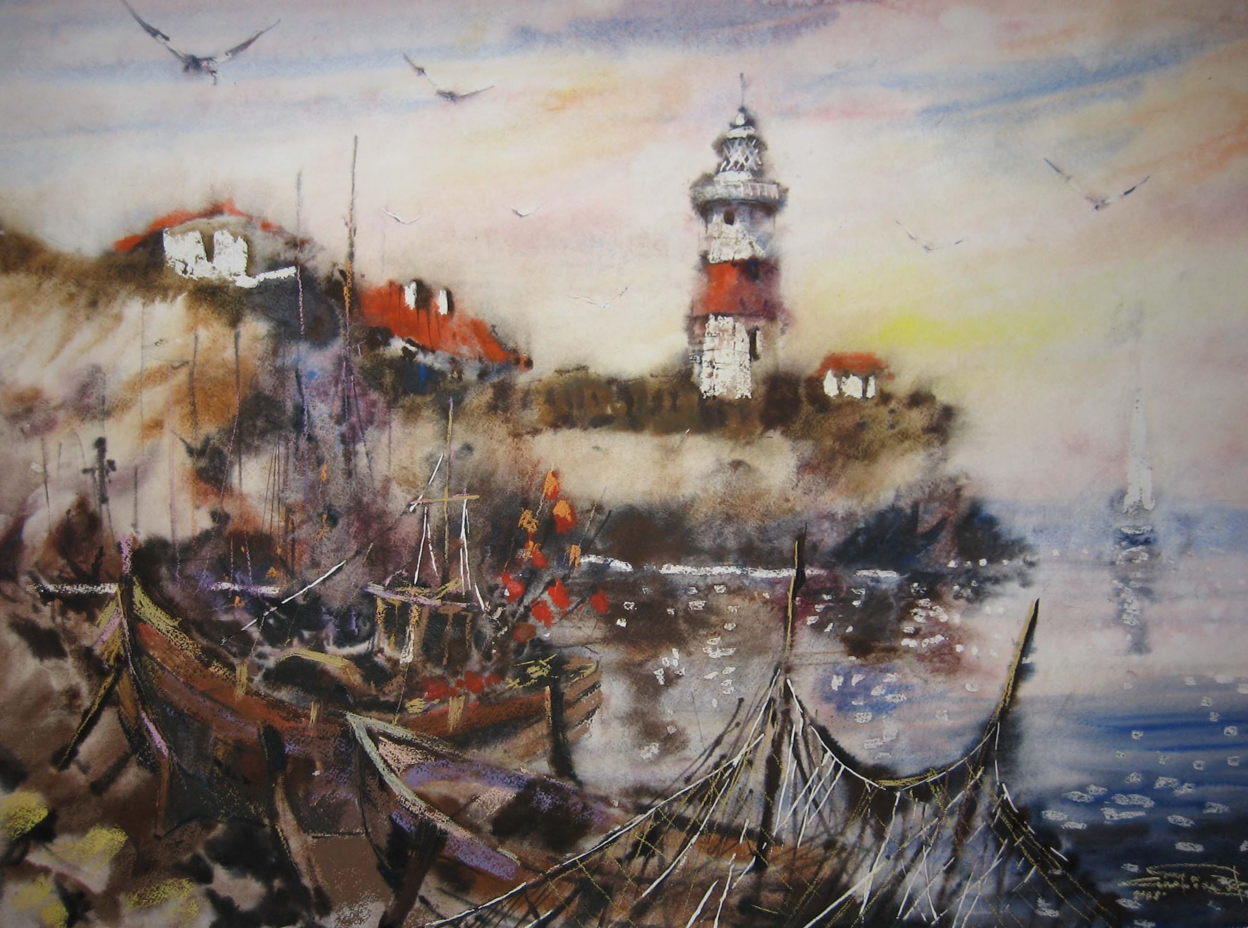 The Lighthouse — watercolour by Serhii Shcherbakov