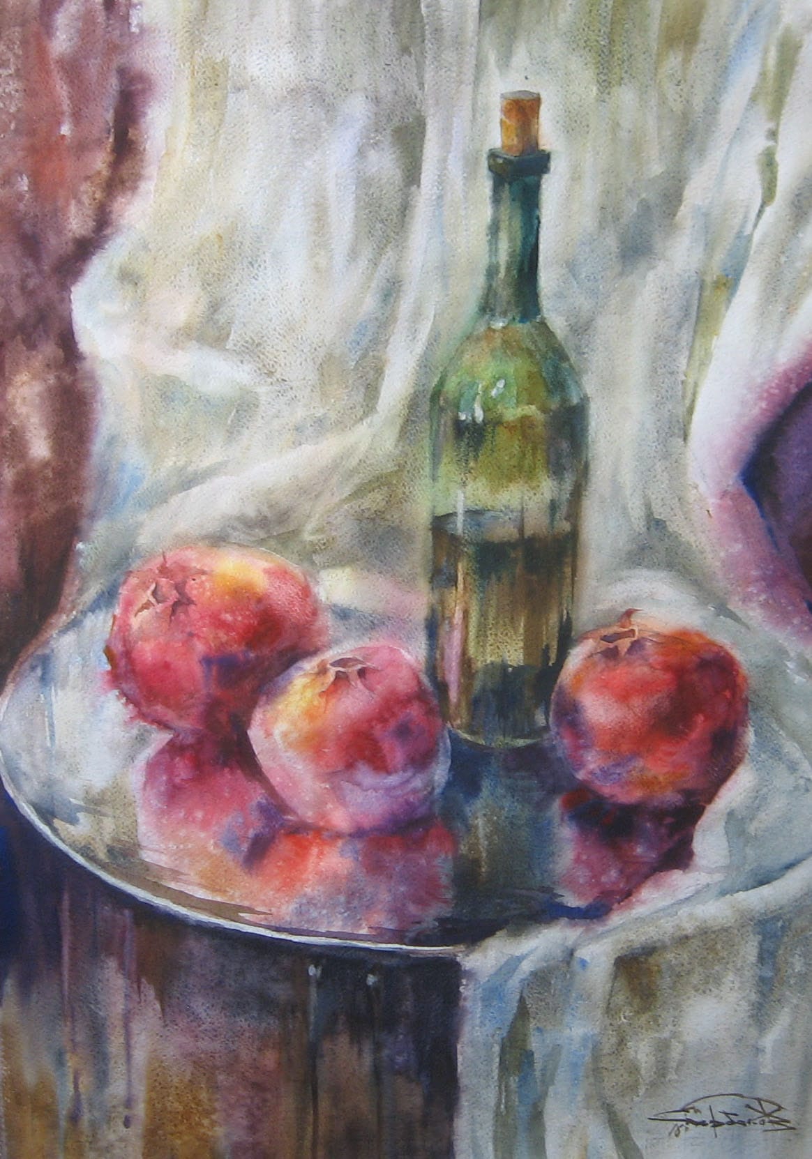 Taste of Pomegranate — watercolour by Serhii Shcherbakov